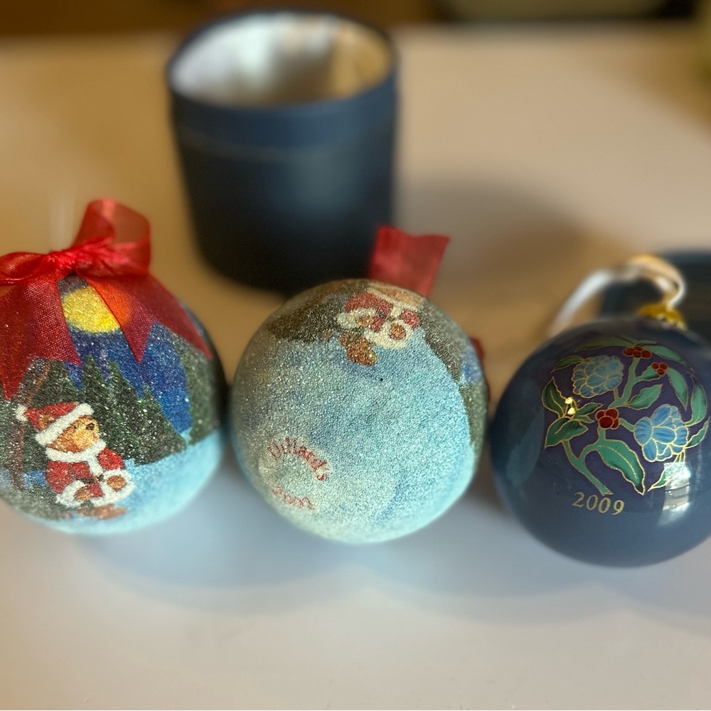 2002 and 2009 Dillards Holiday Ornament